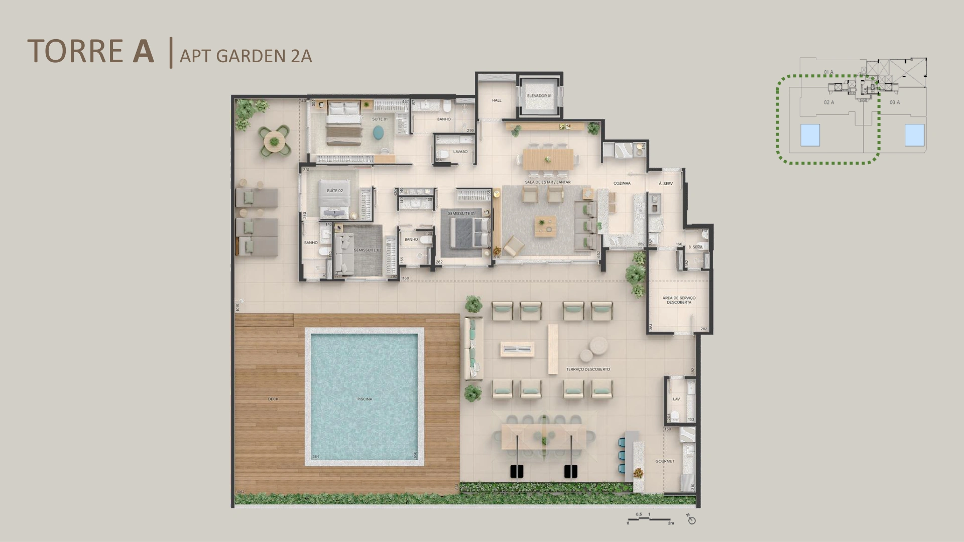 Torre A — Garden 2A · Townhouse · 135m² a 415m² - imagem 1